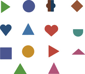 vector illustration of a set of colorful geometric shapes