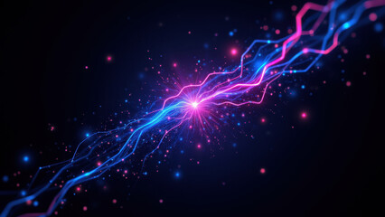 Obraz premium Cybersecurity concept with digital energy sparks.