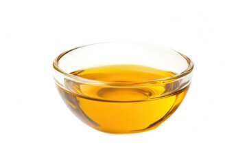 Golden oil in glass bowl culinary photography minimalist setup