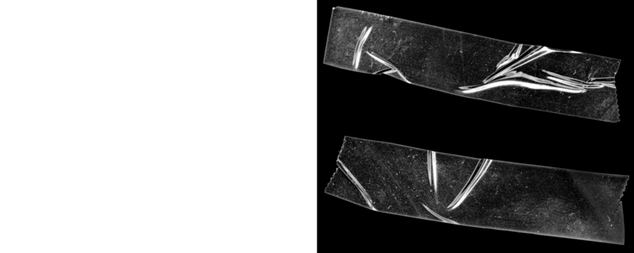 Transparent Tape Strips PNG – Crumpled, Clear Masking Tape Isolated on a Transparent or White Background