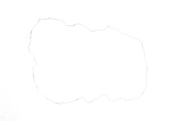 a sheet of torn paper , a template for the design of frames, a mockup