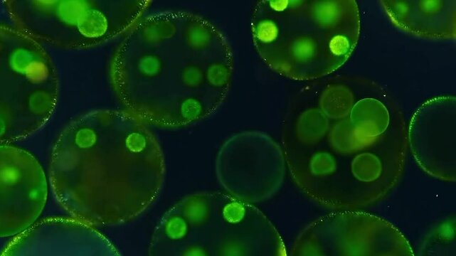 Microorganisms under the microscope  background