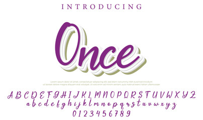 Once Font Stylish brush painted an uppercase vector letters, alphabet, typeface