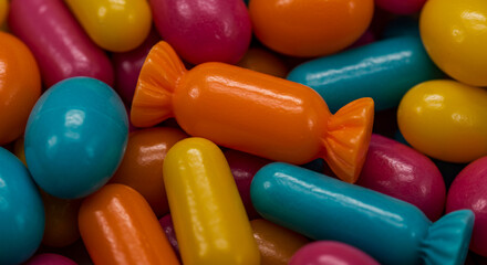 colorful jelly beans background, yellow, green, sugar, orange, sweets, dessert, jelly, 