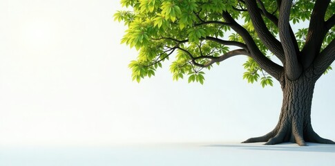 Thick tree branches lying flat against a pristine white surface, solitude, nature