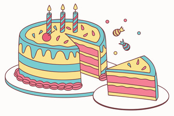 birthday cake with candles