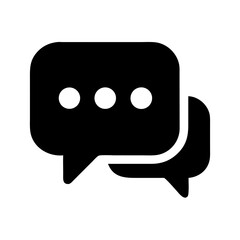 Speech Bubble with Dots Representing Conversation or Messaging Icon Design