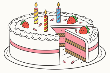 birthday cake with candles