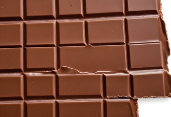 Fototapeta premium close up a chocolate bar isolated on white background