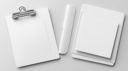 Blank white office supplies