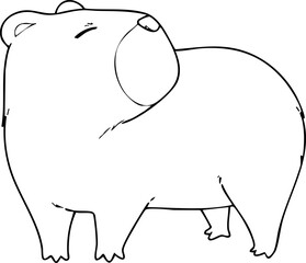 Capybara hand drawn drawing