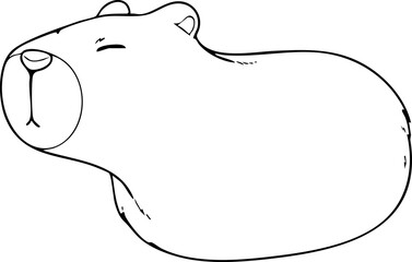 Capybara hand drawn illustration in outline style