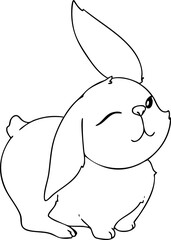Rabbit hand drawn illustration