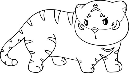 Tiger hand drawn drawing