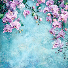 Celebration flowers digital backdrops, wedding backdrops, studio photography.Orchid flower,Tropical elegance.Botanical print,Floral pattern,Orchid illustration