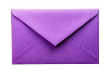 purple envelope on transparent background 