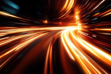 Dynamic light trails capture the motion of city traffic at night