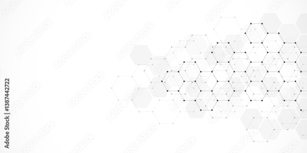 Poster hexagons pattern. geometric abstract background with simple hexagonal elements. creative idea for me
