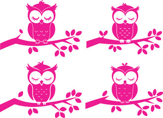 Fototapeta premium Owl Silhouette Vector Illustration Art