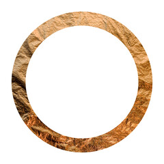 Circle luxury Gold frame border transparent png or isolated on white. Textured golden border for poster, banner, greeting, card, book, print & publication design.	
