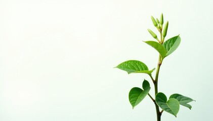 Obraz premium Small green plant isolated on white background, flowers, botanical