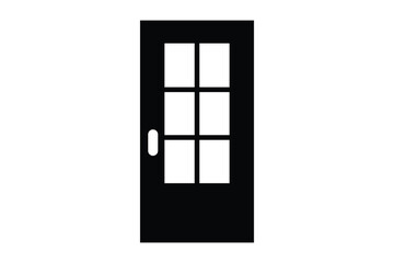 Door silhouettes vector with white background
