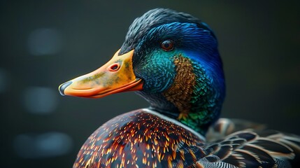 Obraz premium 3D model of a multi-colored duck