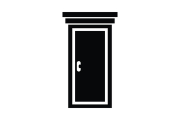 Door silhouettes vector with white background