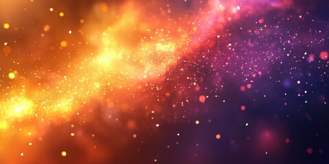 Galactic Sparkles and Golden Light Nebula, Celestial Cosmic Backgrounds