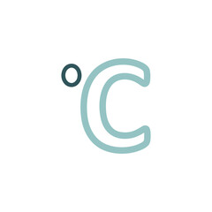 Fototapeta premium Celsius degrees vector flat icon. Weather sign