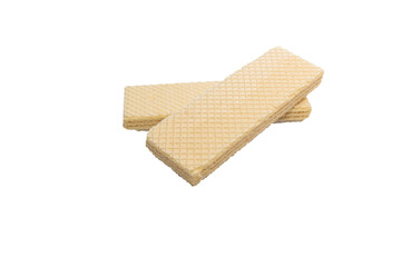 A wafer biscuit sticks isolated on a white background.
