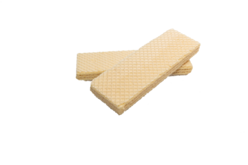 A wafer biscuit sticks isolated on a white background.