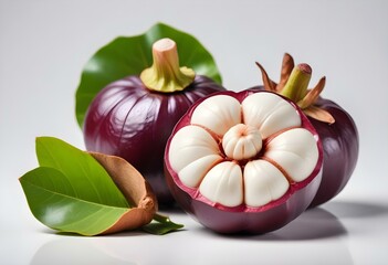 mangosteen isolated on white background