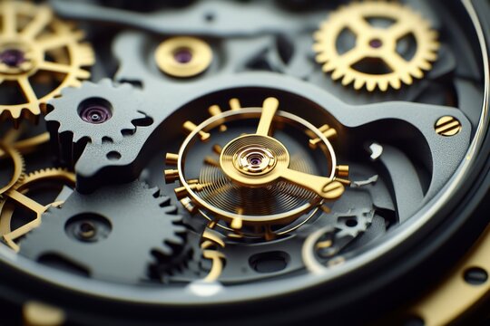Intricate details of a mechanical watch movement showcasing gears and craftsmanship