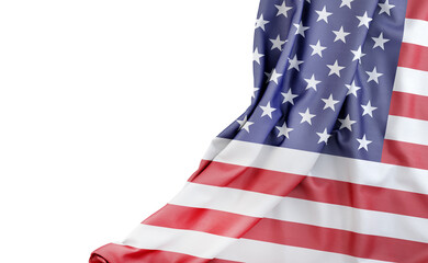 Flag of USA with empty space on the left. Isolated. 3D Rendering