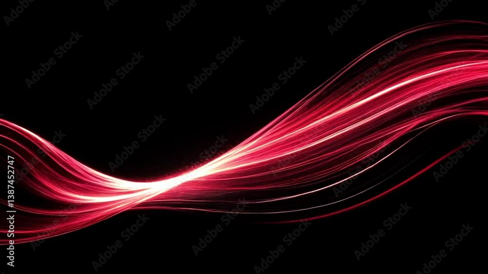 Poster Abstract wave texture with light lines on slow motion background.