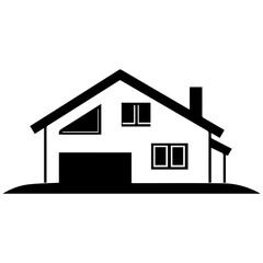 Vector illustration of a small Mid-century modern house