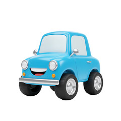 3d cartoon car isolated on white background 