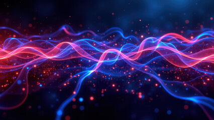 Fototapeta premium Cybersecurity digital art featuring colorful cyber waves.