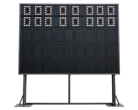 Electronic scoreboard for tracking game scores on a transparent background