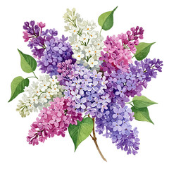 lilac branch isolated on white background