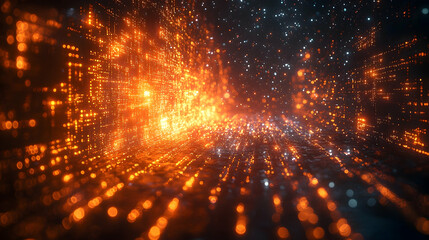 Dynamic digital tunnel abstract background