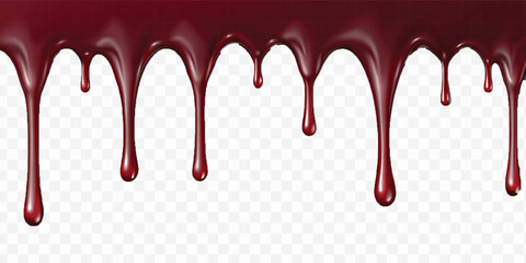 realistic liquid paint dripping down in different colour style isolated on white background