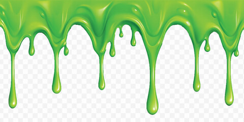 realistic liquid paint dripping down in different colour style isolated on white background