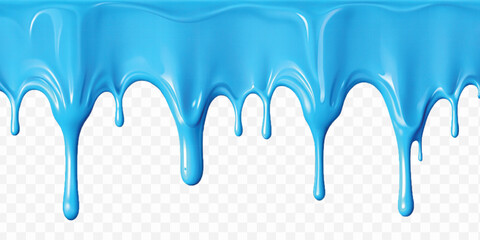 realistic liquid paint dripping down in different colour style isolated on white background