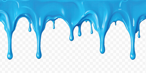 realistic liquid paint dripping down in different colour style isolated on white background