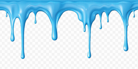 realistic liquid paint dripping down in different colour style isolated on white background