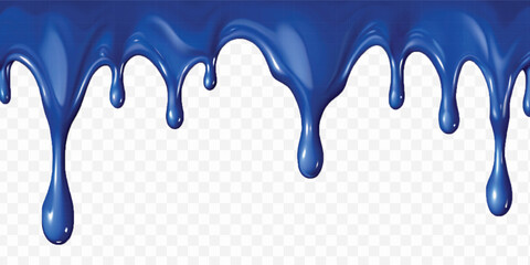 realistic liquid paint dripping down in different colour style isolated on white background