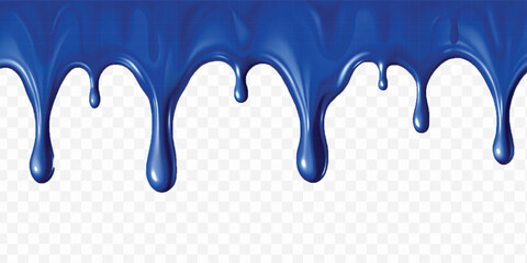 realistic liquid paint dripping down in different colour style isolated on white background