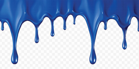 realistic liquid paint dripping down in different colour style isolated on white background